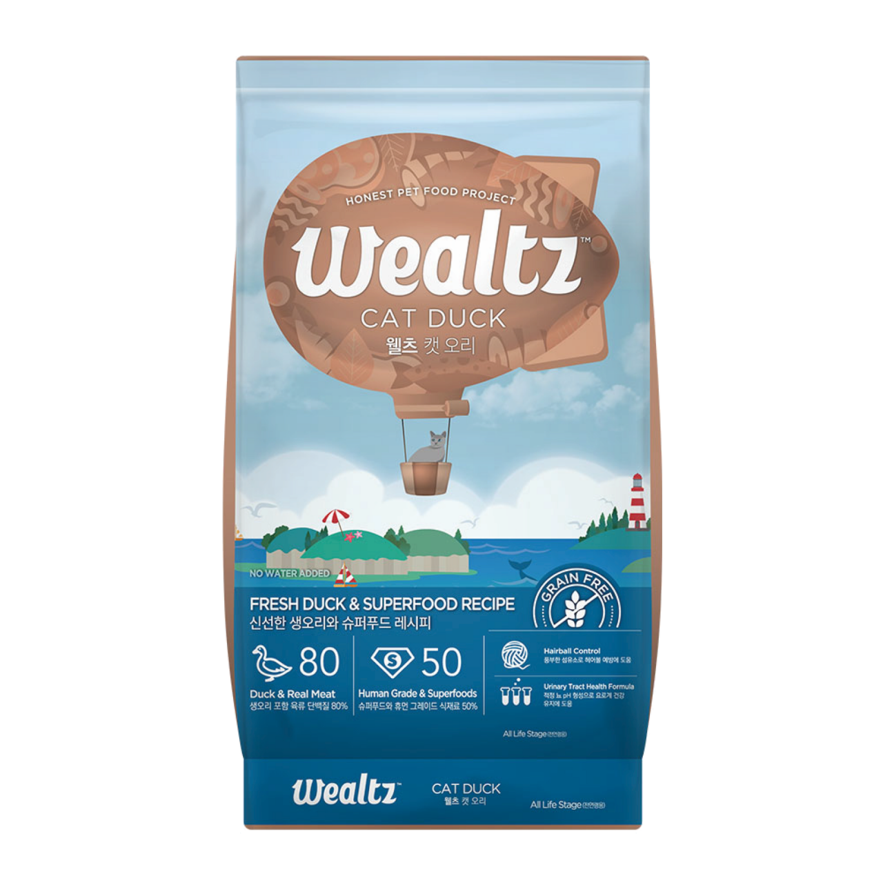 【購買正價貨品滿$300/$800可換購】　　　 Wealtz 全年齡貓配方 - 鮮鴨肉、超級食物食譜 (杏色) 6Kg  到期日: 21/03/2022