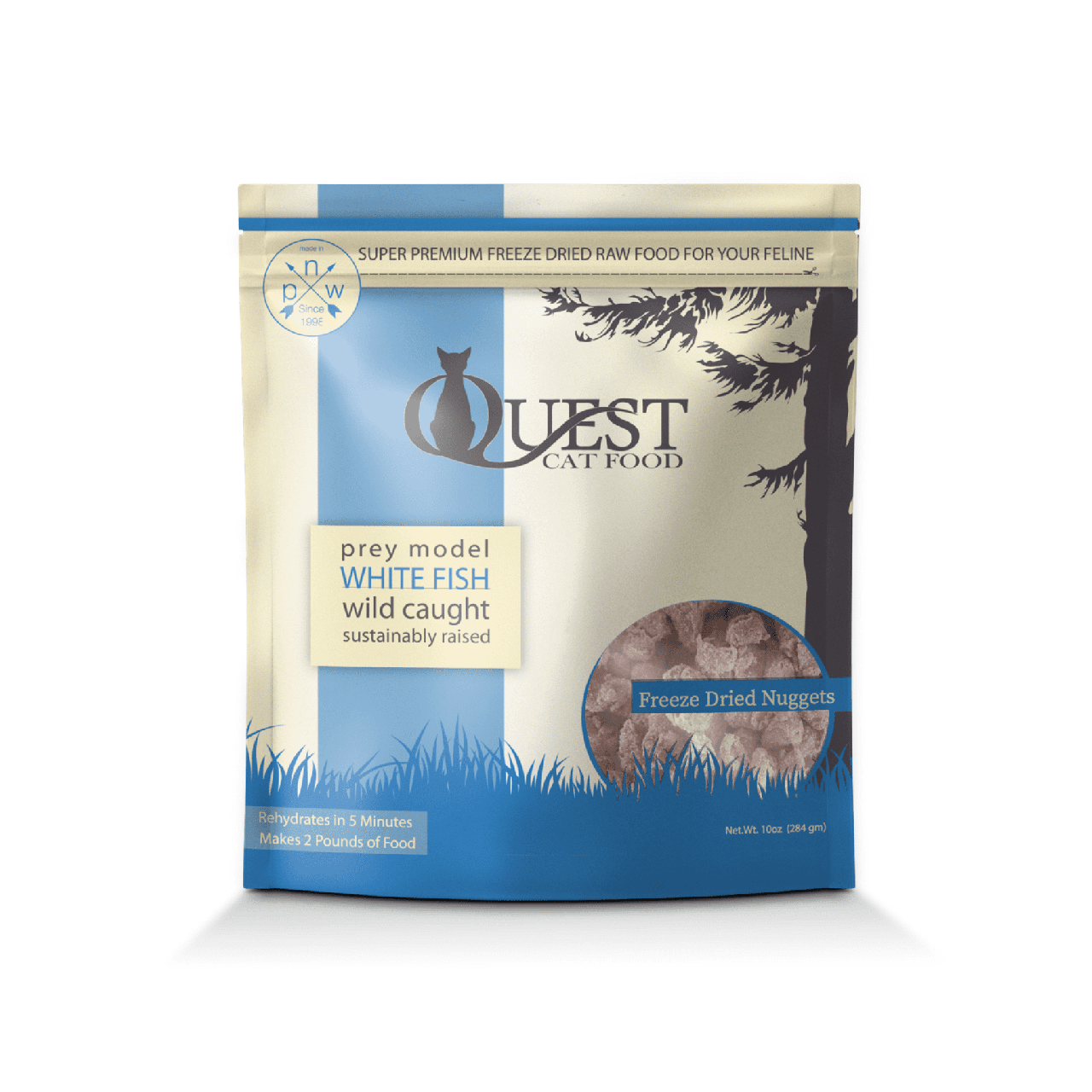＜购买正价货品满$300~可以优惠价$99換购＞　Steve's QUEST 白鱼配方 貓冻乾 脫水粮 10oz 乙包　到期日: 9/2026