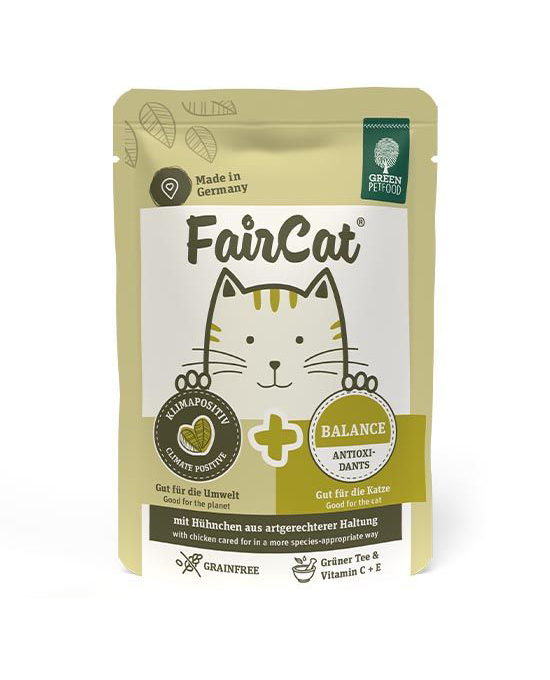 ＜購買正價貨品滿$800可獲贈＞(不含任何折扣)　Green Petfood  低敏無榖物 貓主食濕包 85g - FairCat BALANCE 抗氧化 / 護心 (青色)　到期日: 7/2023