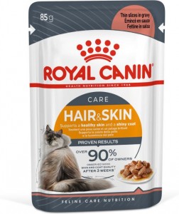 Royal Canin 法國皇家  精煮肉汁 (Gravy) 成貓 皮毛加護主食(Hair & Skin Care) 貓濕包 85克 X12包