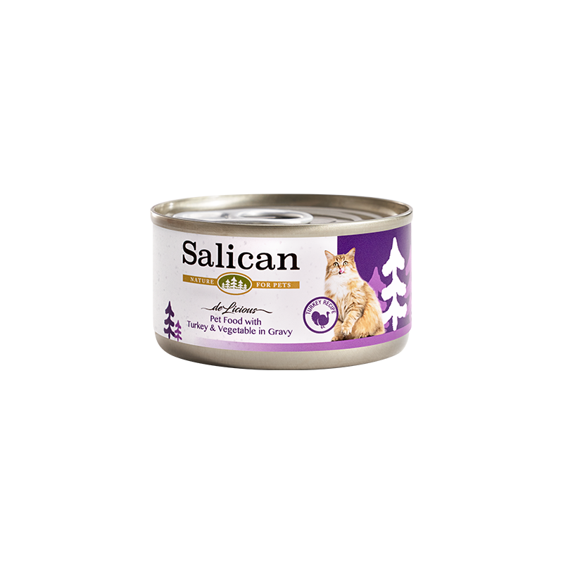 Salican 挪威森林 火鸡 + 蔬菜 (肉汁) Turkey & Vegetable in Gravy 貓罐头 85g x 48罐 两箱优惠