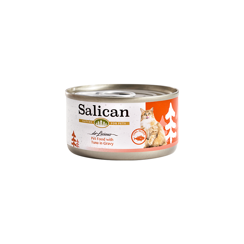Salican 挪威森林 吞拿鱼 (肉汁) Tuna in Gravy 貓罐头 85g x 24罐 原箱优惠