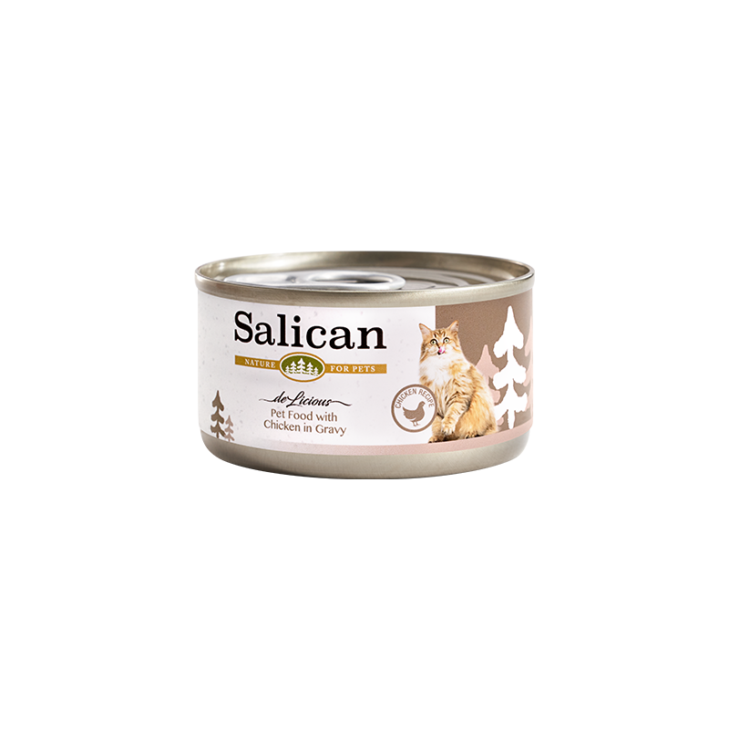 Salican 挪威森林 鸡肉 (肉汁) Chicken in Gravy 貓罐头 85g x 48罐 两箱优惠
