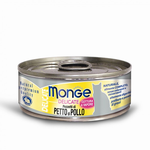 Monge 鮮味雞肉系列 - 純鮮雞肉 貓罐 80g x 24罐 原箱優惠