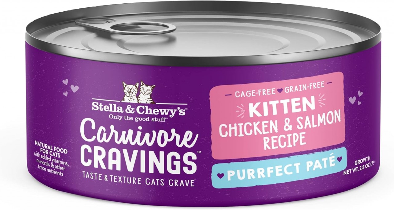 (貓罐頭) STELLA & CHEWY'S 無穀物幼貓主食罐 - 滋味骨湯肉醬 Carnivore Cravings - Purrfect Pate  雞肉三文魚 2.8oz x 24罐 原箱優惠