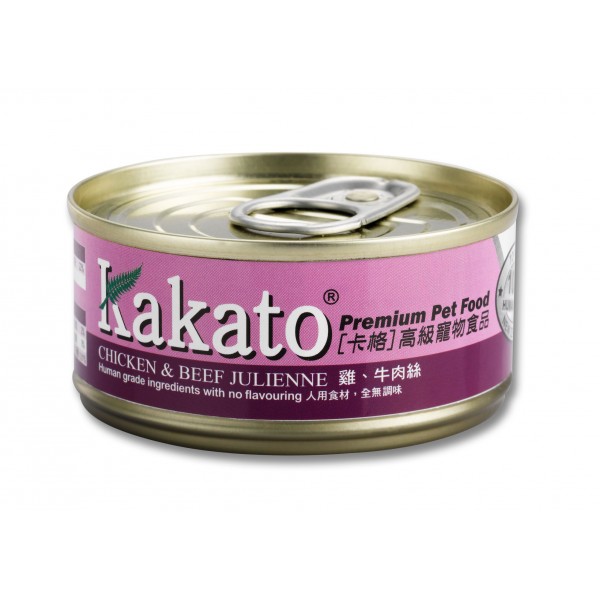 Kakato 卡格 雞 + 牛肉絲 Chicken & Beef Julienne 貓狗罐頭 70g (704)