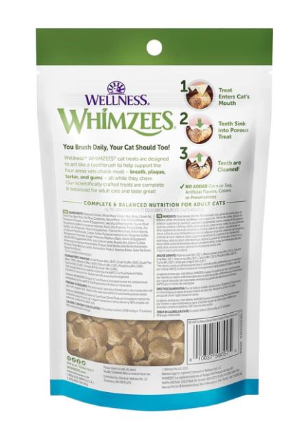 WELLNESS - Whimzees 純鮮雞肉 吞拿魚 貓貓潔齒餅 2oz