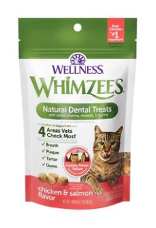WELLNESS - Whimzees 純鮮雞肉 三文魚 貓貓潔齒餅 2oz