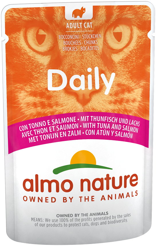 Almo Nature Dailymenu 吞拿魚+三文魚 濕包貓糧 70g x 30包 原箱優惠 (5274)