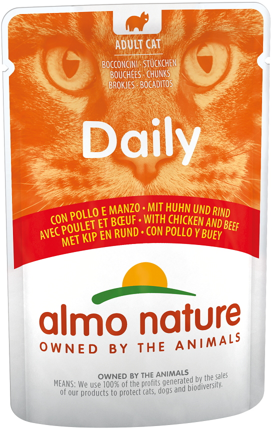 Almo Nature Dailymenu 雞肉+牛肉 濕包貓糧 70g x 30包 原箱優惠 (5271)