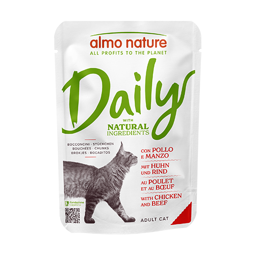 Almo Nature Dailymenu 雞肉+牛肉 濕包貓糧 70g x 30包 原箱優惠 (5271)
