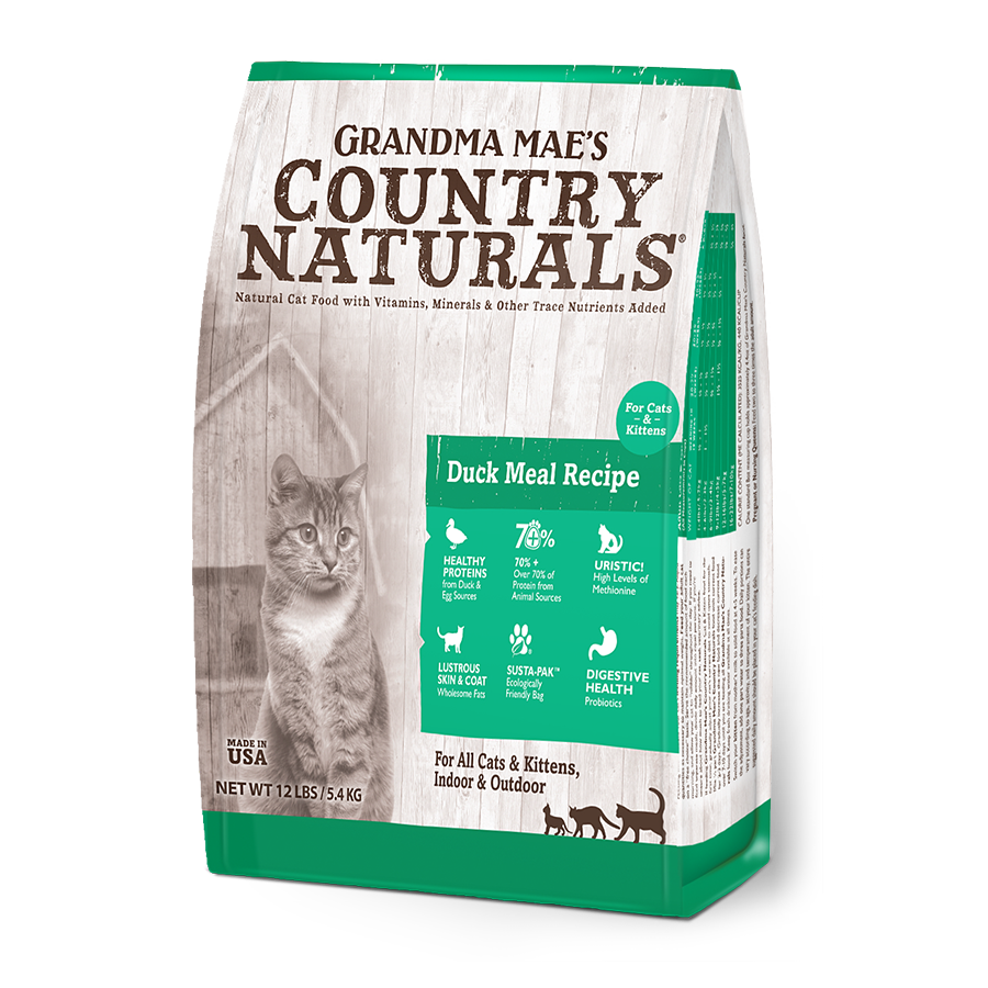 <孖裝優惠> Country Naturals 燕麥糙米系列 鴨肉亮毛護膚配方 全貓糧 12lb x 2包 (綠袋)