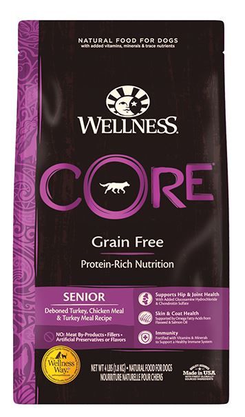 Wellness CORE Senior 無穀物 火雞+雞配方 老年犬 狗糧 4磅 (88450)