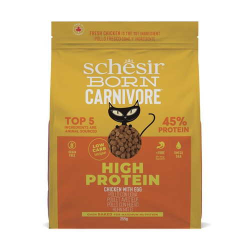 Schesir - Born Carnivore 高蛋白系列 无谷物 鸡肉及鸡蛋 成貓乾粮 255g