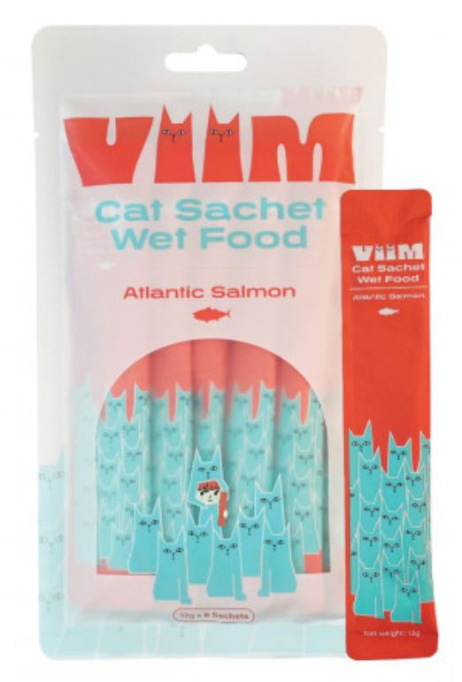 VIIM 三文鱼肉泥條 (Cat Sachet Wet Food - Atlantic Salmon) 12g x 6包 到期日: 8/2026