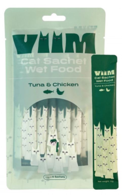 VIIM 吞拿魚+雞肉 肉泥條 (Cat Sachet Wet Food - Tuna & Chicken) 12g x 6 包 到期日: 8/2026