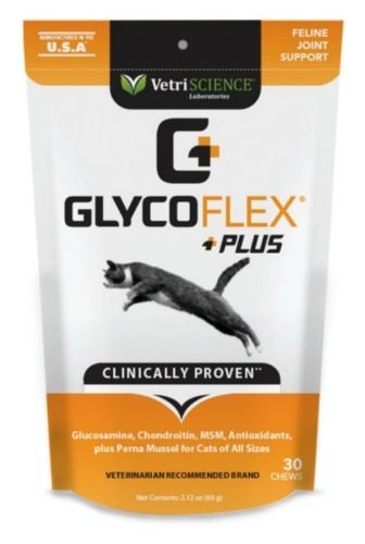 <購買正價貨品滿$500~可以優惠價$99換購> VetriScience GlycoFlex Plus 貓貓用關節保健小食 葡萄糖胺 30粒