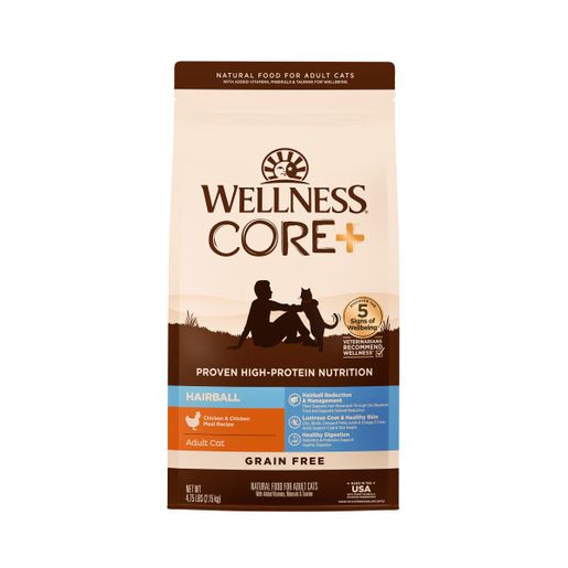 (貓乾糧) 《試食優惠》Wellness CORE+ Hairball 無穀物去毛球配方貓糧 4.75lbs 到期日: 8/2026