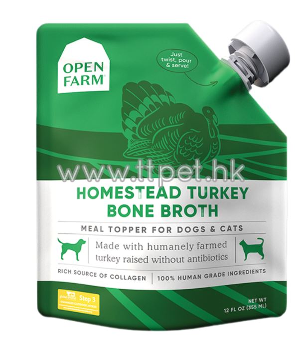 Open Farm 火雞鮮熬骨湯 貓狗湯包 12fl oz
