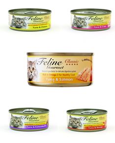 《试食优惠》Feline Gourmet 化毛球 貓主食罐 80g (5款味道 每味一罐)《如其中一种味道缺货，会用其他味道代替》