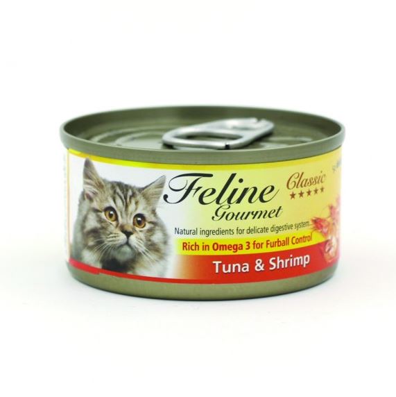 《試食優惠》Feline Gourmet 化毛球 貓主食罐 80g (5款味道 每味一罐)《如其中一種味道缺貨，會用其他味道代替》