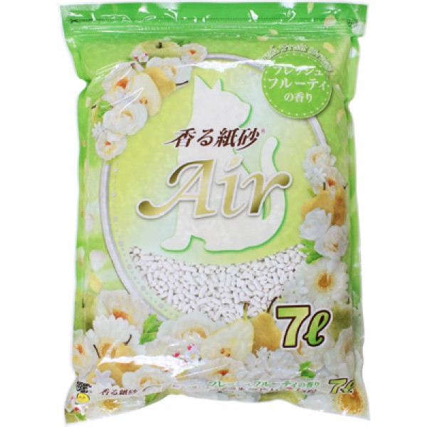 ＜購買正價貨品滿$1200~即免費獲贈＞　日本Super Cat 超級貓 Air3D立體紙砂 (綠色水果香味) 7L（日本製）