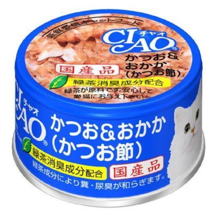 CIAO 鰹魚 + 木魚片（鰹魚節） 貓罐 85g (A-10)