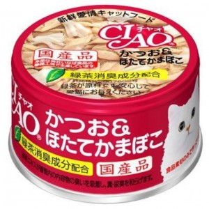 CIAO 鰹魚 + 瑤柱棒 貓罐 85g (A-13)