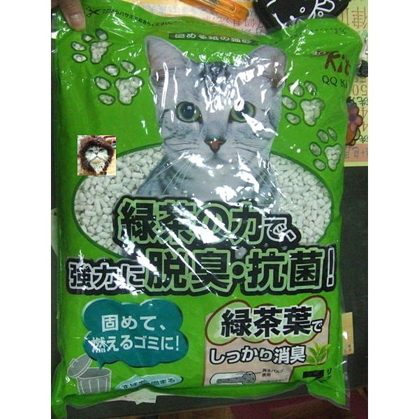 ＜購買正價貨品滿$300~可以優惠價$50換購＞ QQ Kit 綠茶味紙貓砂 7L
