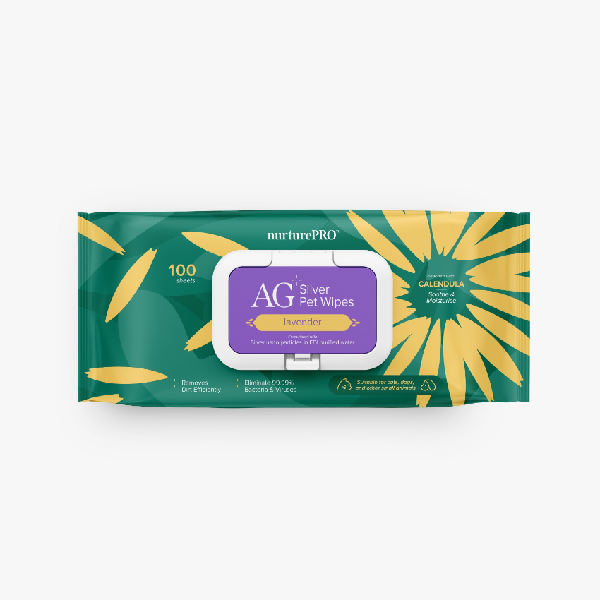 Nurture Pro AG+ 銀離子 寵物親膚消毒濕紙巾 10片裝（薰衣草）