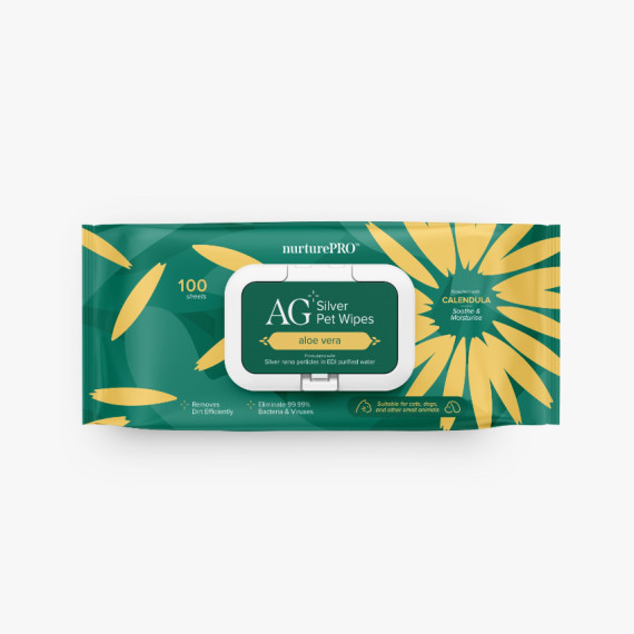 Nurture Pro AG+ 銀離子 寵物親膚消毒濕紙巾 10片裝（蘆薈）