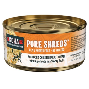 KOHA Pure Shreds 鸡胸肉丝 貓主食罐 79g (橙) x3罐优惠