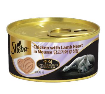 Sheba 鸡肉慕斯佐羊心 Chicken with Lamb Heart in Mousse 貓罐头 70g