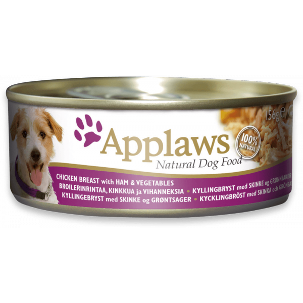 Applaws 全天然狗罐頭 雞柳, 火腿, 菜 156g