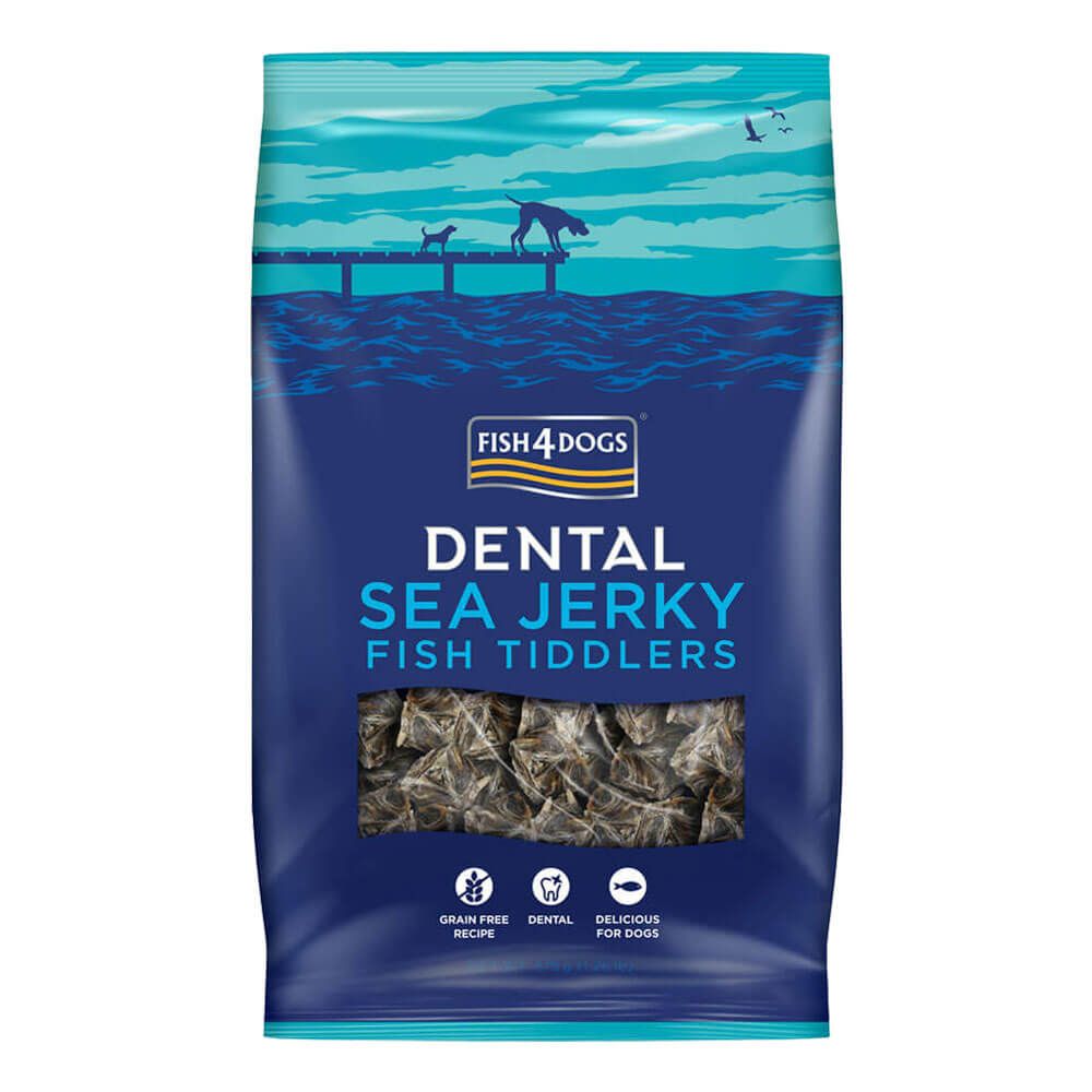 Fish4Dogs 营养洁齿点心 - 鱼皮方块 (小粒) Sea Jerky Tiddlers FF 115g (犬用)