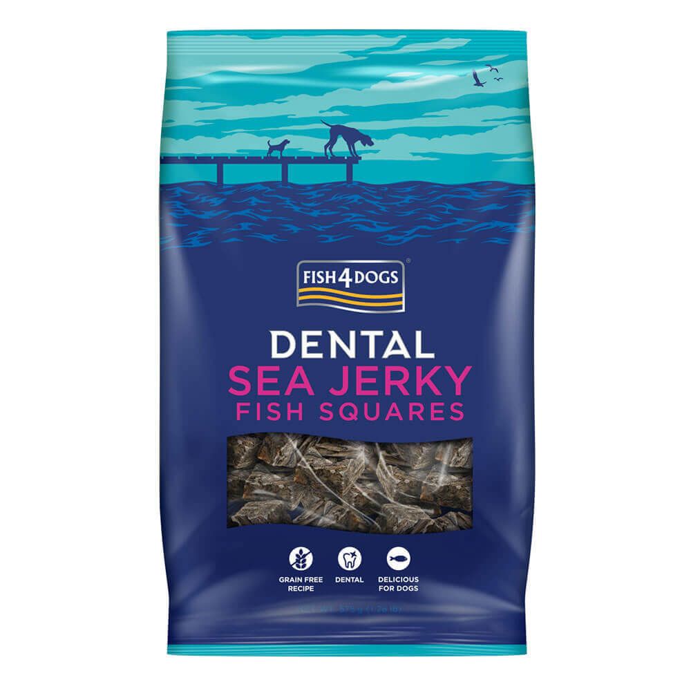 Fish4Dogs 营养洁齿点心 - 鱼皮方块 (中粒) Sea Jerky Fish Squares FF 115g