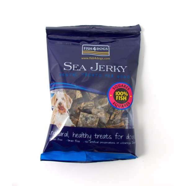 Fish4Dogs 營養潔齒點心 - 魚皮方塊 (中粒) Sea Jerky Fish Squares FF 115g