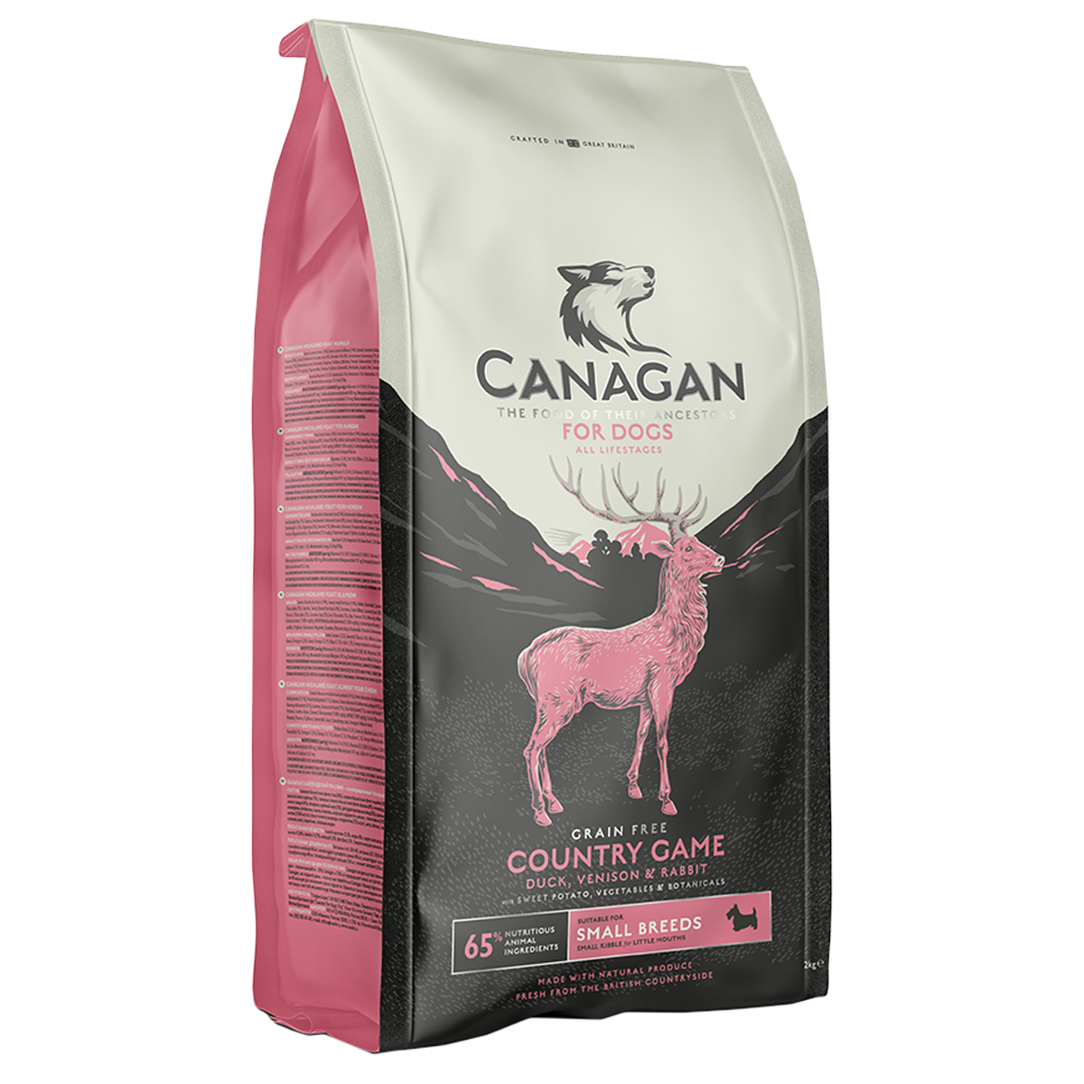 Canagan 无谷物 田园野味 鸭+鹿+兔肉  (全犬及小型犬用) 粉红色  2kg