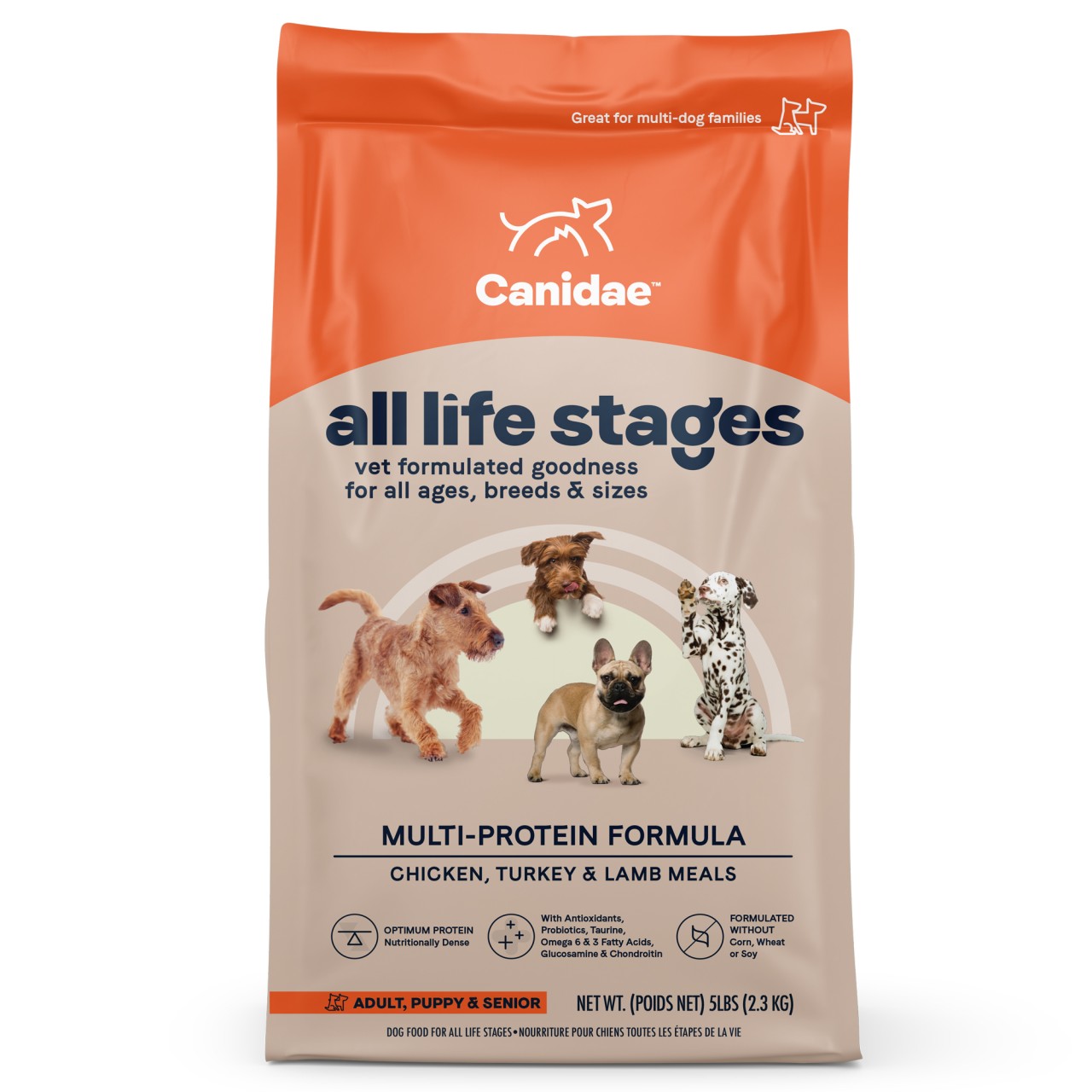 Canidae 全犬期全面護理配方 狗乾糧 原味配方 (Multi-Protein Formula) 40磅