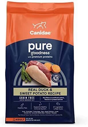 Canidae PURE 無穀物天際成犬配方(鴨肉& 甜薯) 狗糧 4磅