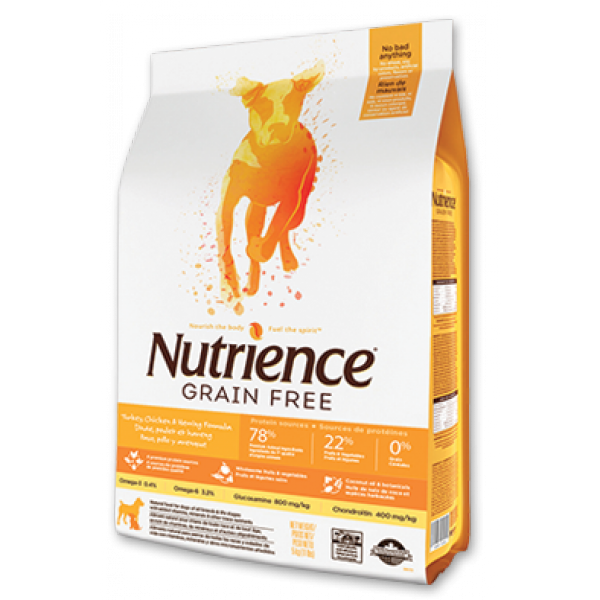 Nutrience 天然无谷物 火鸡、鸡、鯡鱼 全犬乾粮 2.5Kg (橙白)