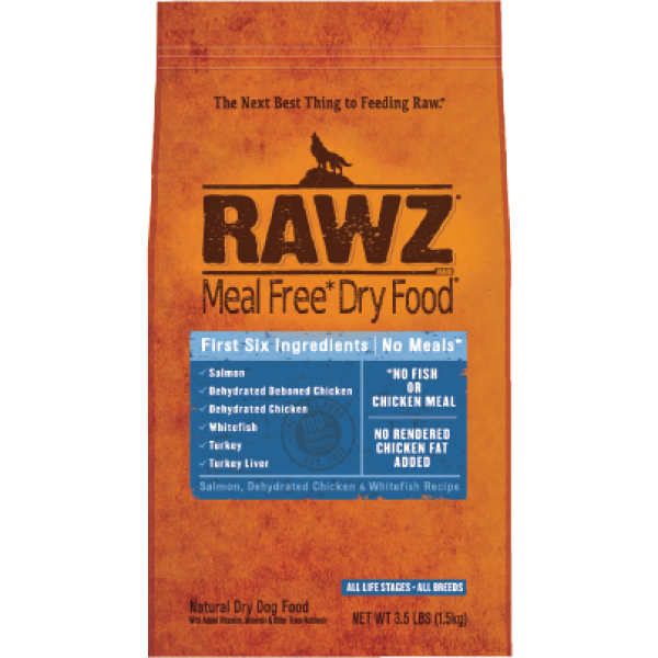 RAWZ 无谷物低温烘焙三文鱼, 脫水鸡肉及白鱼肉狗粮 3.5lb