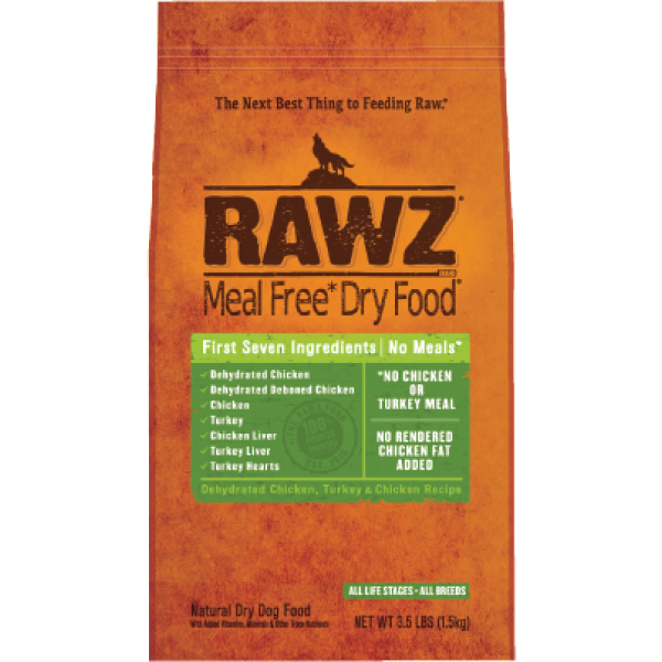 RAWZ 无谷物低温烘焙脫水鸡肉, 火鸡肉及鸡肉狗粮 3.5lb