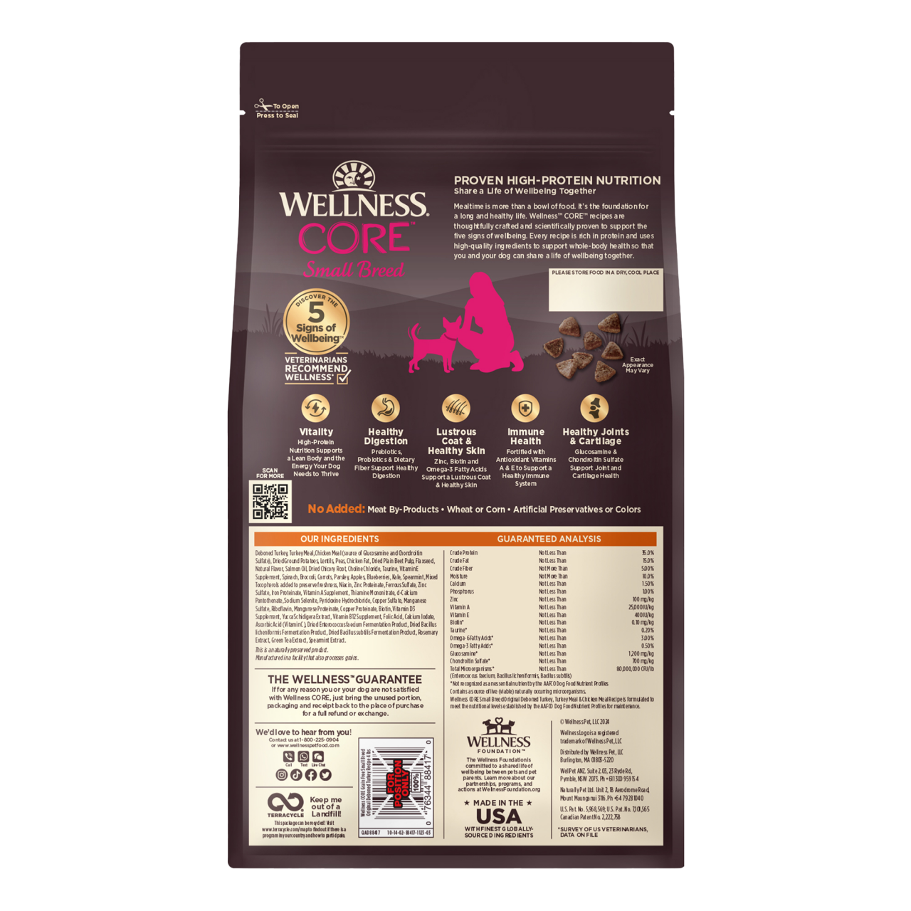 Wellness CORE Original 無穀物 Small Breed 小型成犬專用配方 狗糧 4磅 (88417)