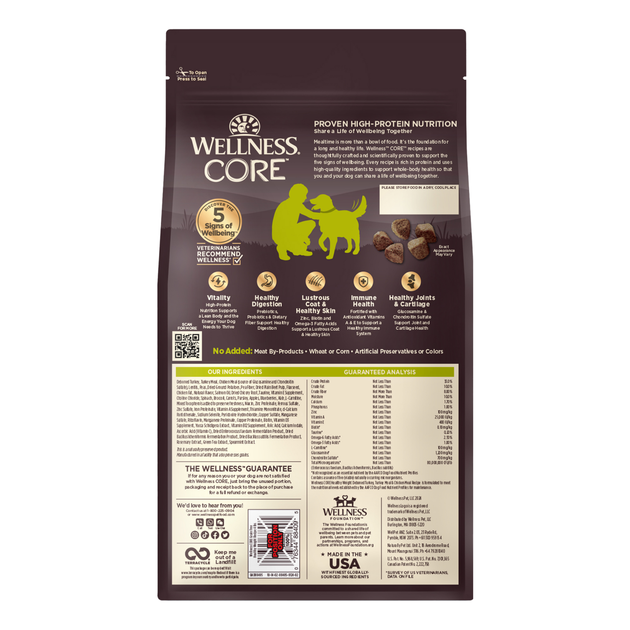 Wellness CORE Deduced Fat 無穀物體重管理配方 狗糧 (88405) 4磅