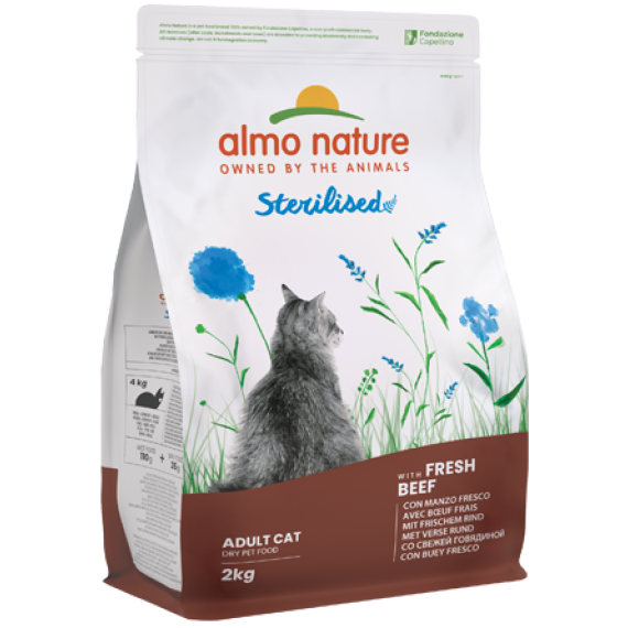 Almo Nature Sterilised 牛肉&米飯 絕育配方成貓糧 (670) 2kg