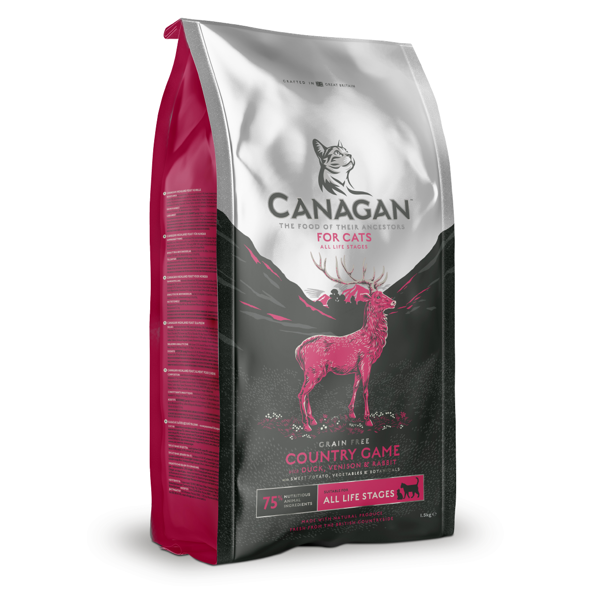 Canagan 原之選 無穀物 田園野味 鴨+鹿+兔肉 (全貓糧) 4kg（紅）