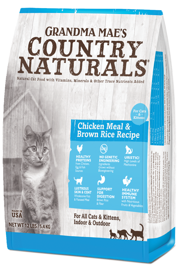 Country Naturals 燕麥糙米系列 鯡魚雞肉尿道保護配方 (Chicken Meal & Brown Rice Recipe) 全貓糧 3磅 (藍袋)