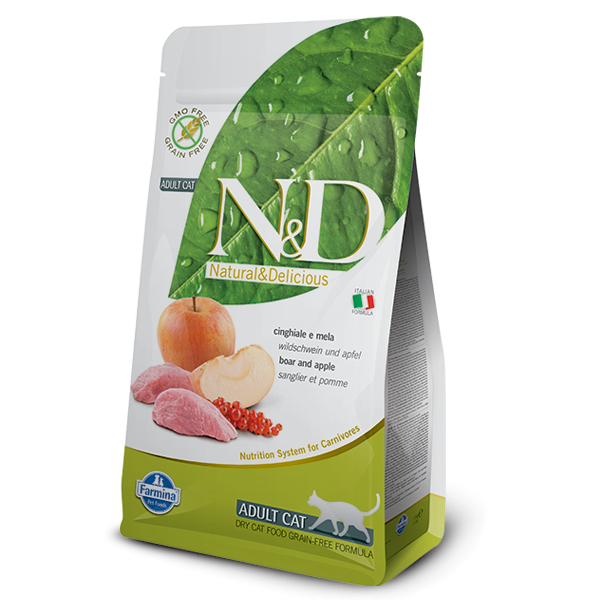 Natural & Delicious 蘋果+野豬 成貓配方乾糧 1.5kg