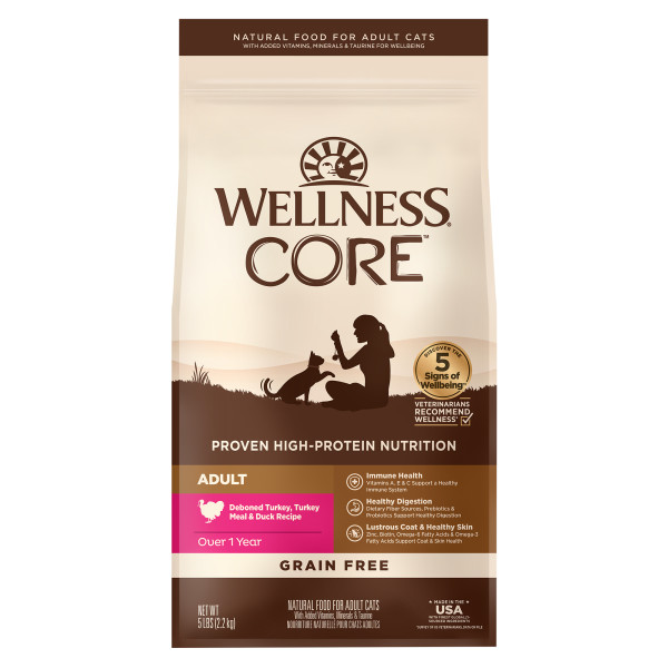 Wellness CORE Adult 無穀物 火雞拼鴨肉配方 貓糧 5磅